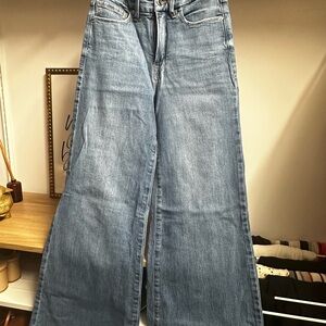 Good American Women's High waisted wide leg Blue Jeans